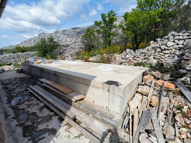 Construction site behind the house.