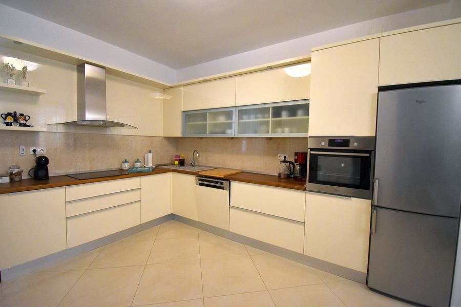 Modern fitted kitchen with electrical appliances
