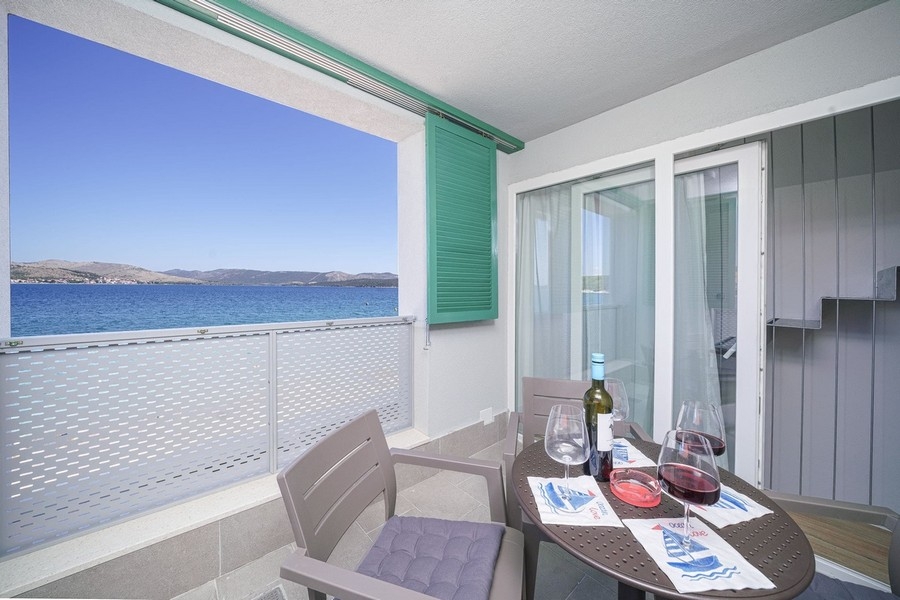 Sea view from the terrace of the offer H3922 near Sibenik.