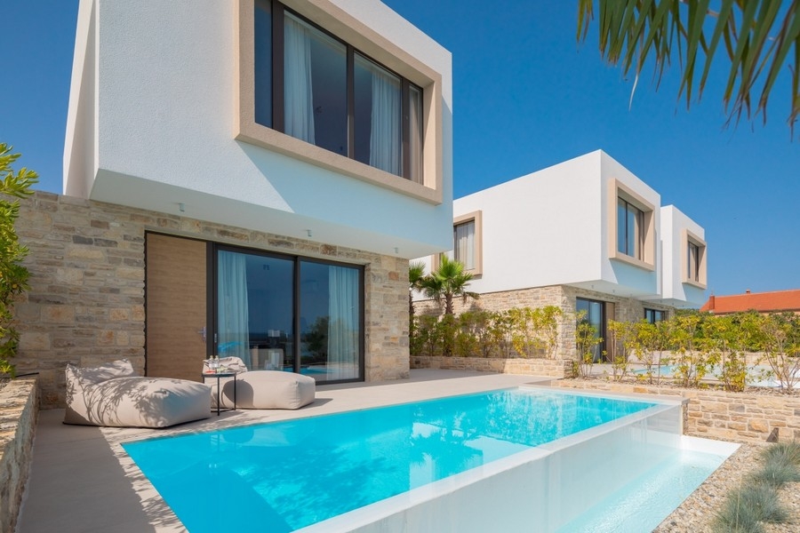 Modern villa with swimming pool by the sea, Pasman Island.