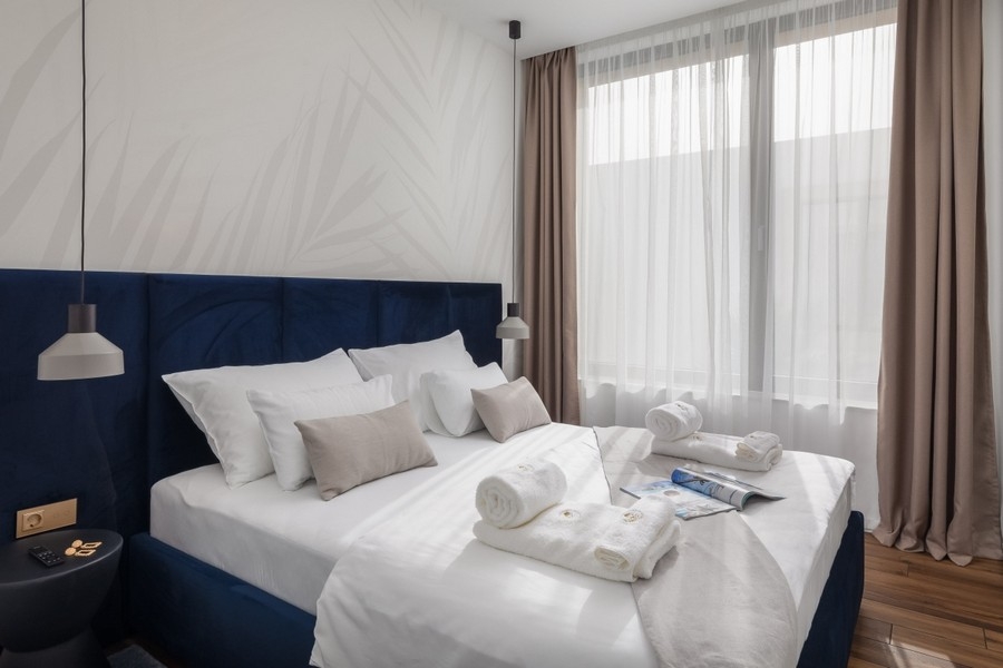 Bedroom with large window