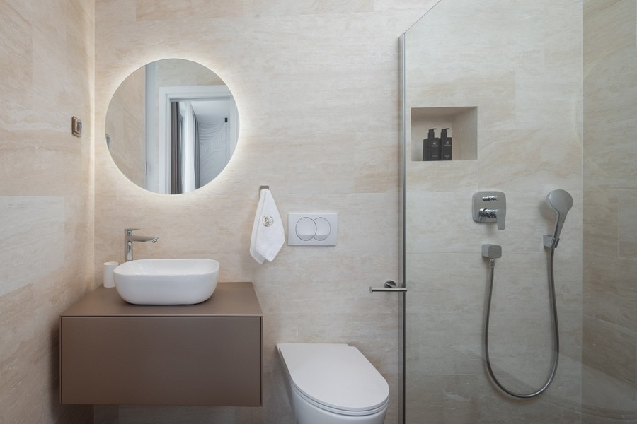 Modern bathroom with shower