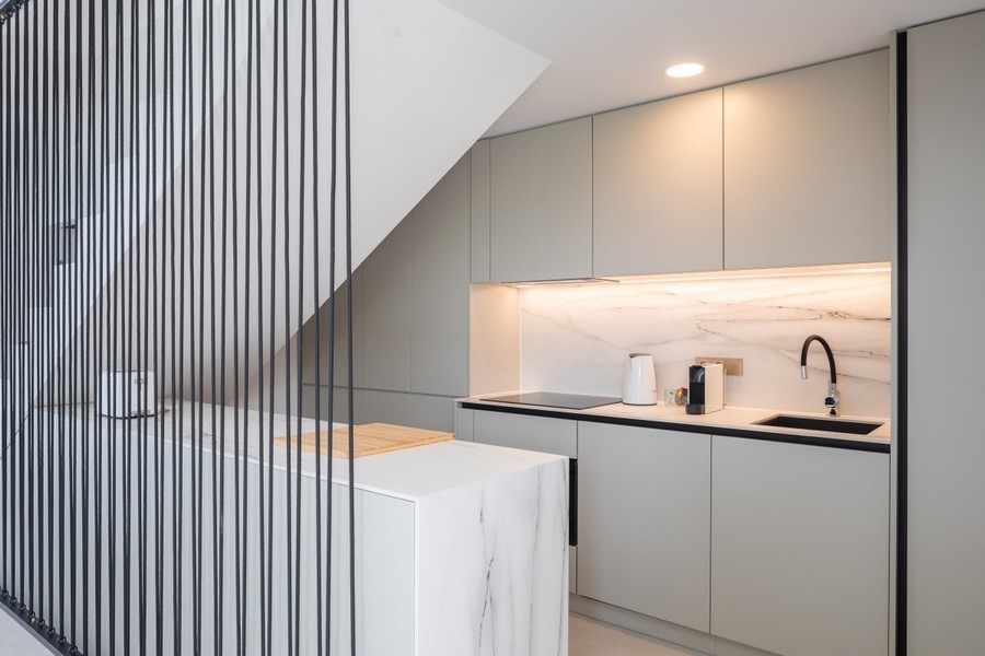 Modern kitchen with built-in appliances