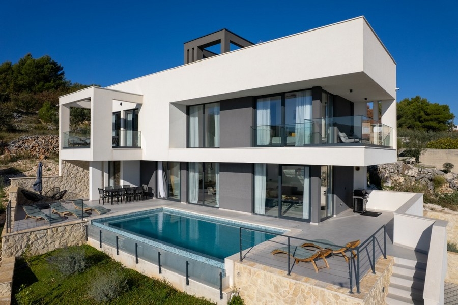 Luxurious villa with pool near Trogir, Dalmatia.