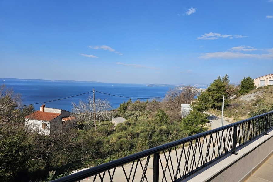 Sea view of the coastline near Podstrana in the Split region, Croatia.