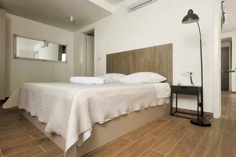 Bedroom with double bed and modern interior