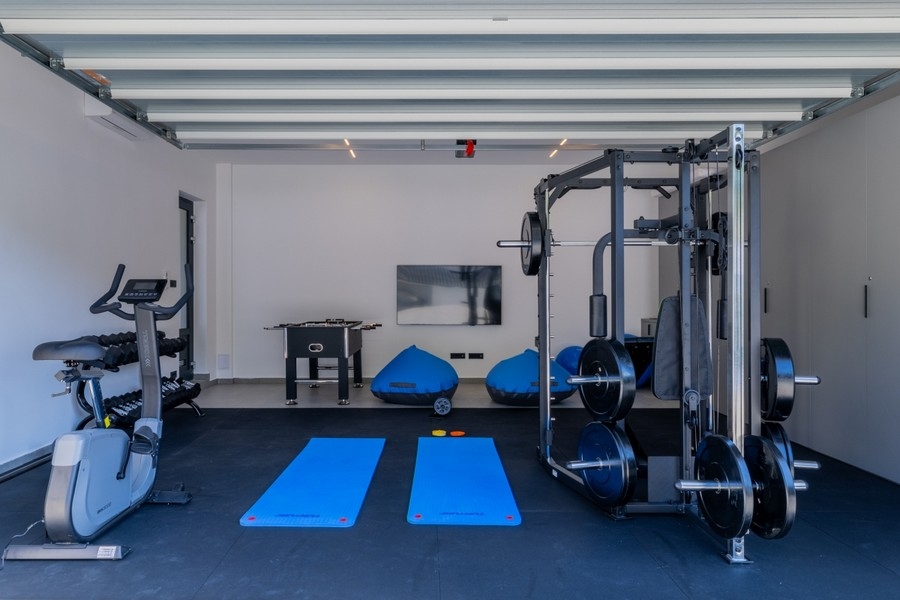Gym and leisure area in modern villa in Croatia
