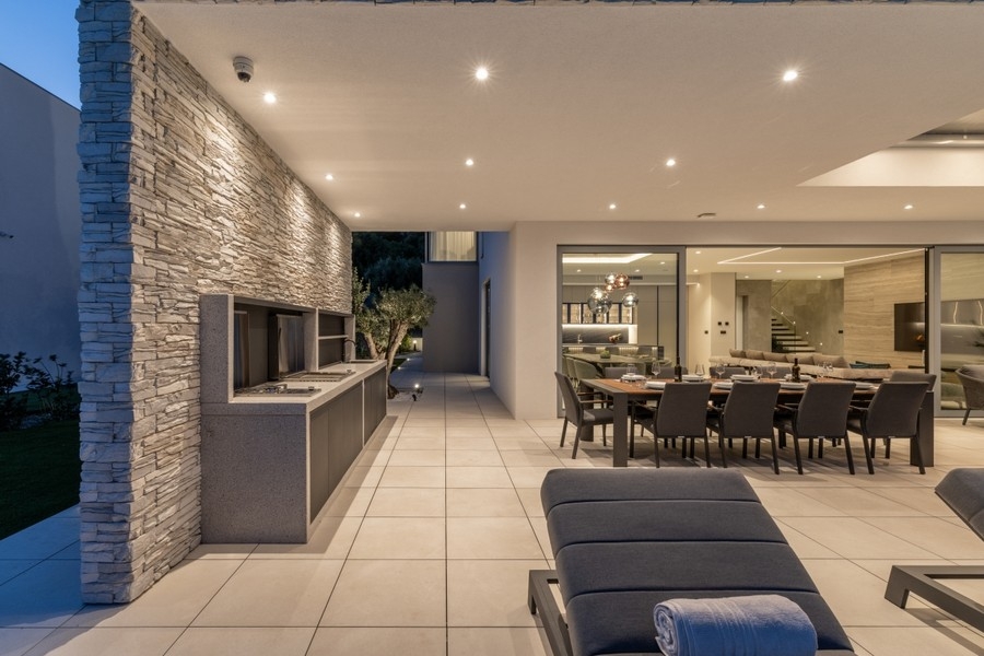 Luxury villa with outdoor kitchen and lounge area in Croatia