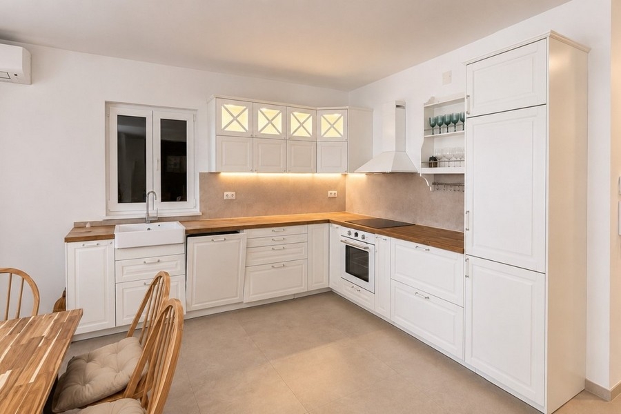 Modern kitchen with bright furnishings