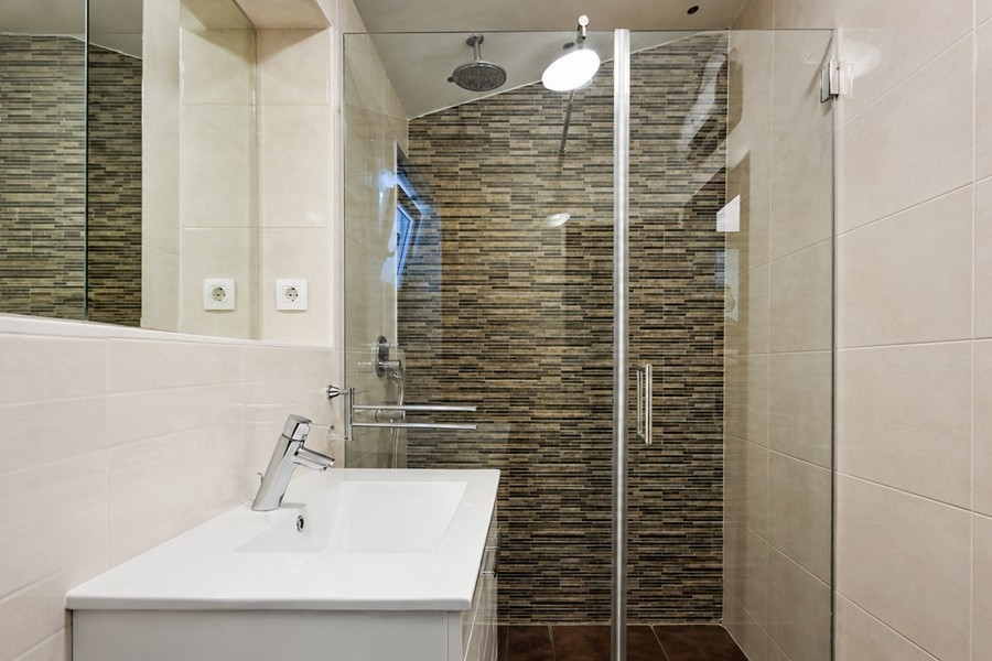 Modern bathroom with shower