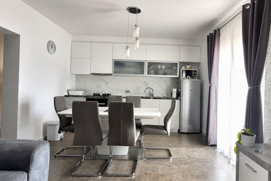 Open living area with kitchen