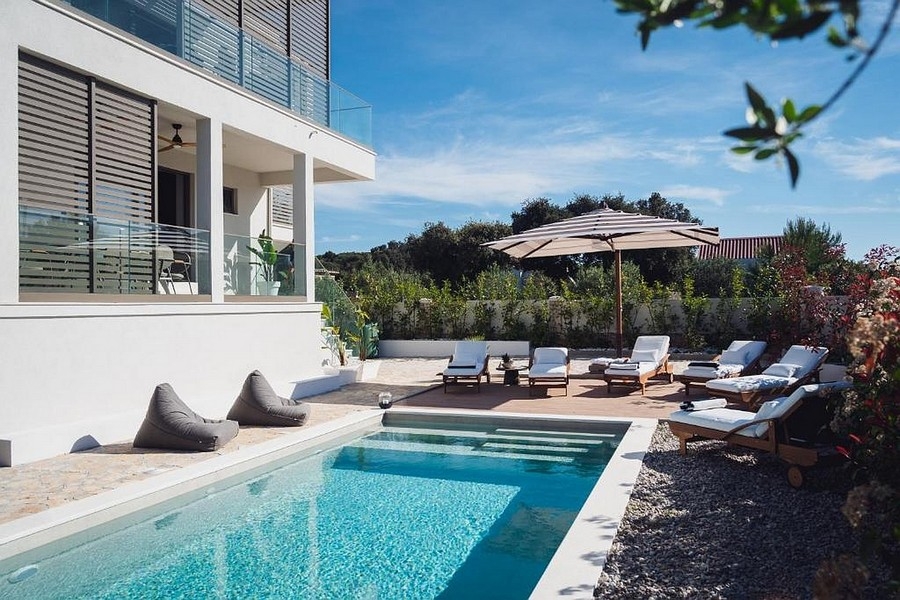 Swimming pool and sun terrace of a luxury villa
