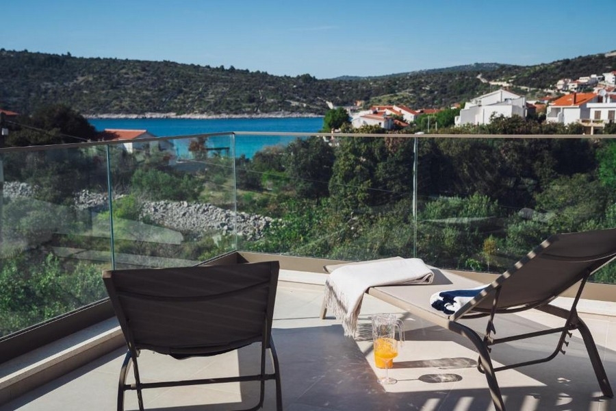 Sea view from the terrace of a villa in Dalmatia