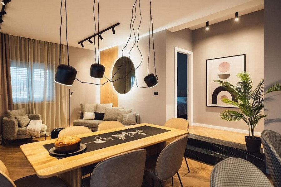 Dining area with modern interior