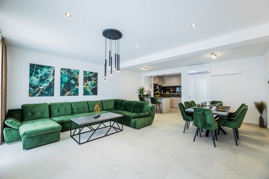 Open living and kitchen area