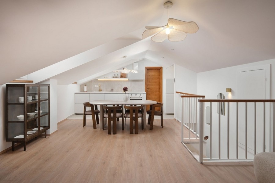 Dining area with open kitchen
