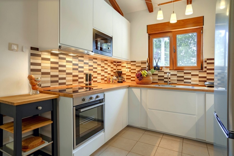 Modern kitchen with mosaic tiles Croatia