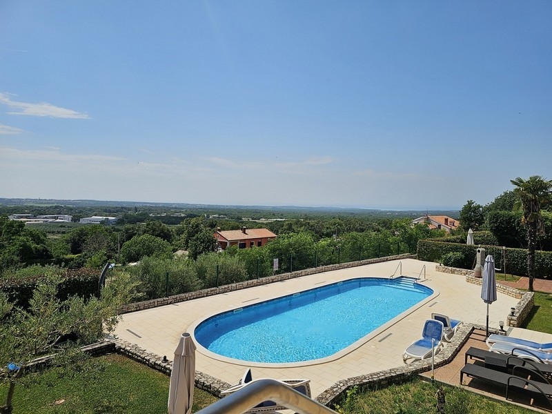 Pool with panoramic views over the Istrian countryside