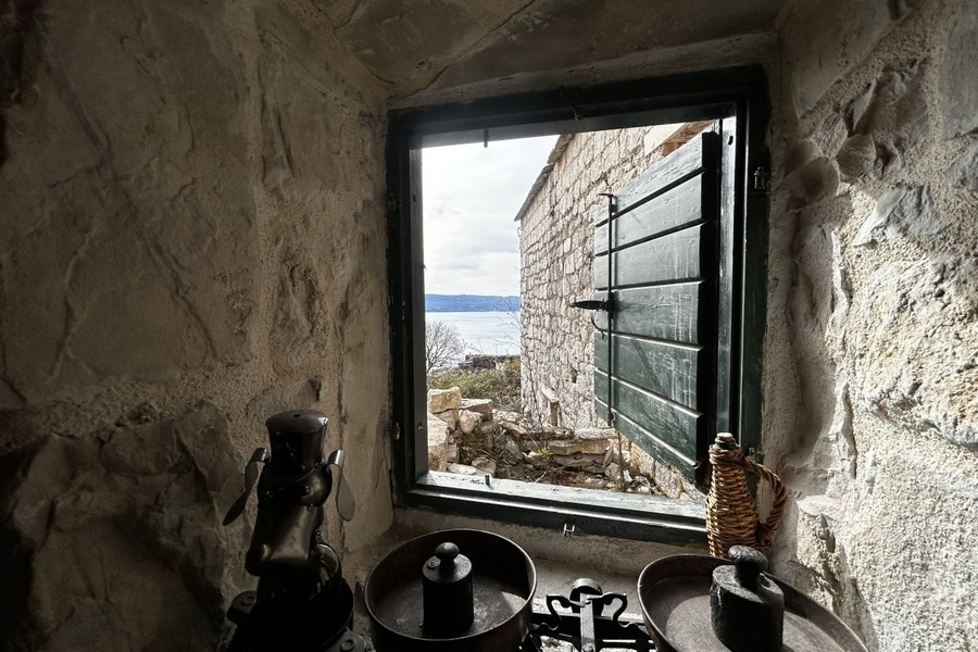 Stone window with sea view