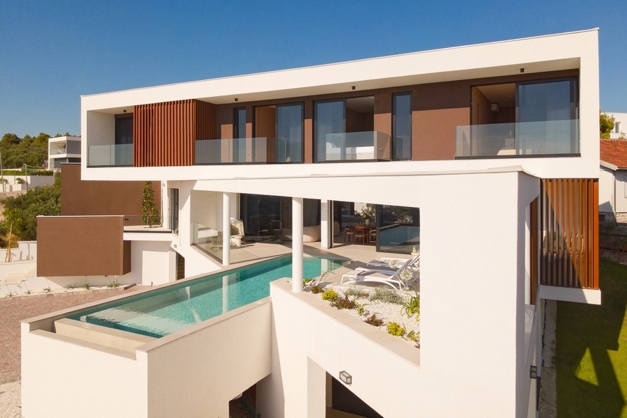 Modern villa with pool and sea views in Croatia