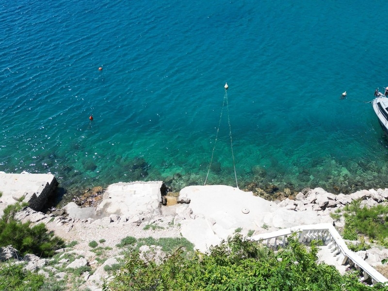 Swimming spot by the sea with clear water
