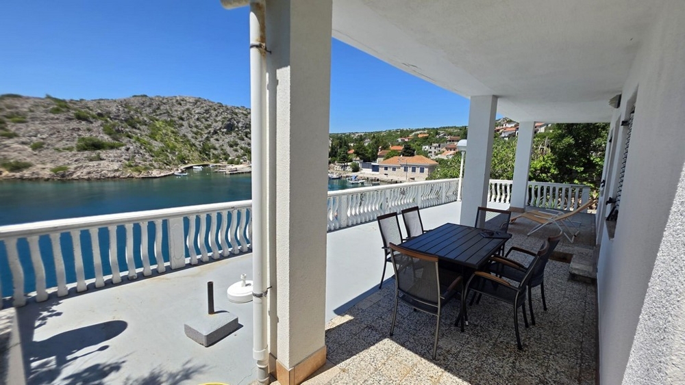 Sun terrace with seating area and view of the town