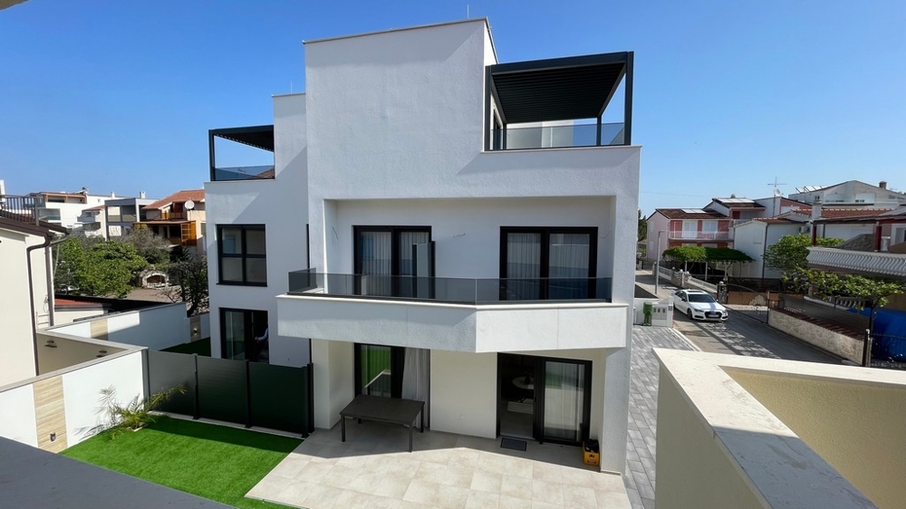 Exterior view of the new semi-detached house in Srima, Croatia