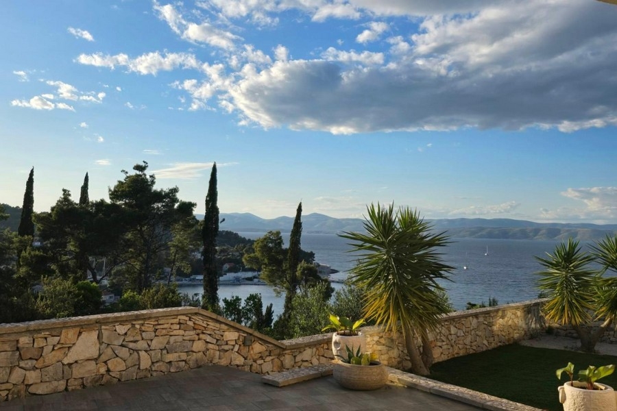 Sea view from the terrace of the villa on Solta