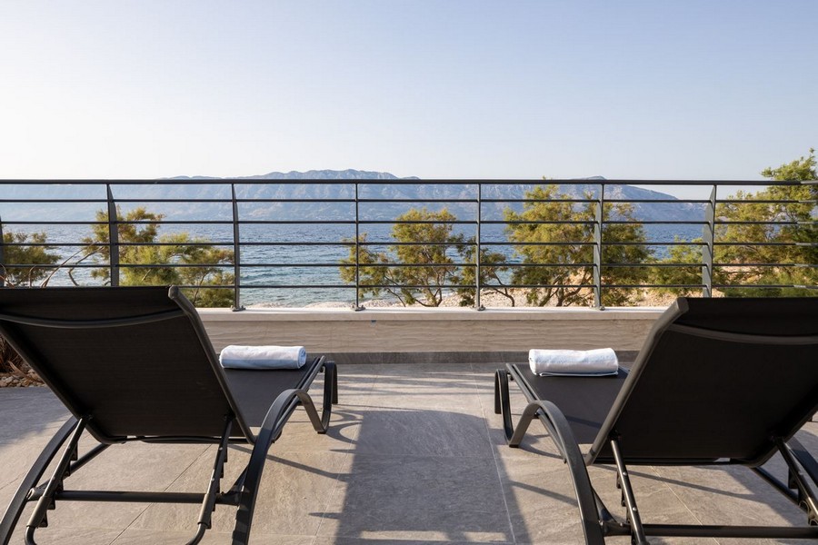 Sun terrace with panoramic sea views in Croatia