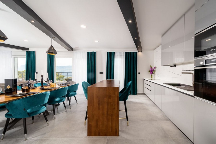 Modern living area with open kitchen
