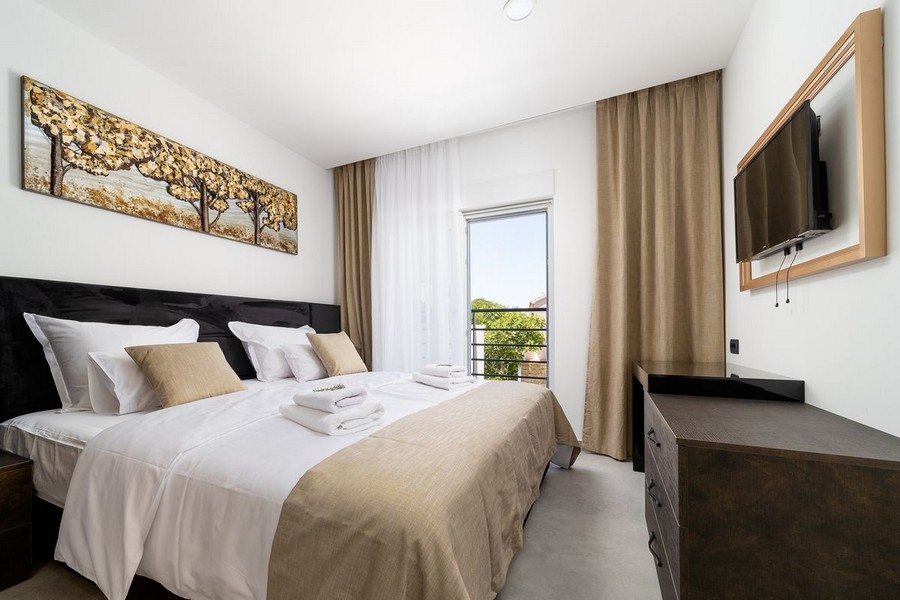 Bedroom of the villa with sea views