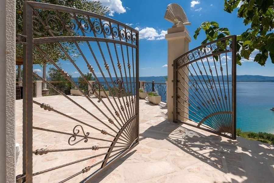 Wrought iron gate with sea view in Croatia