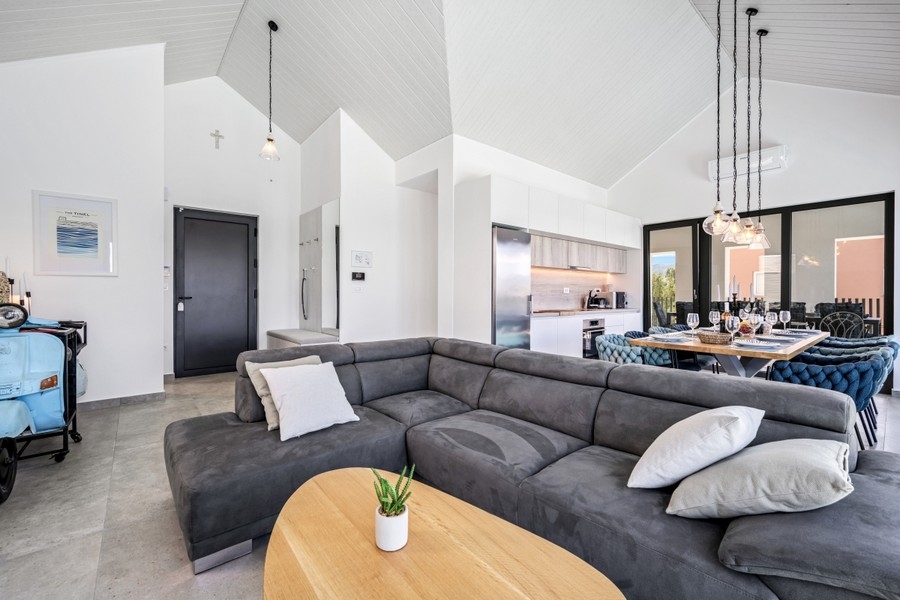 Living area with open kitchen in Croatia