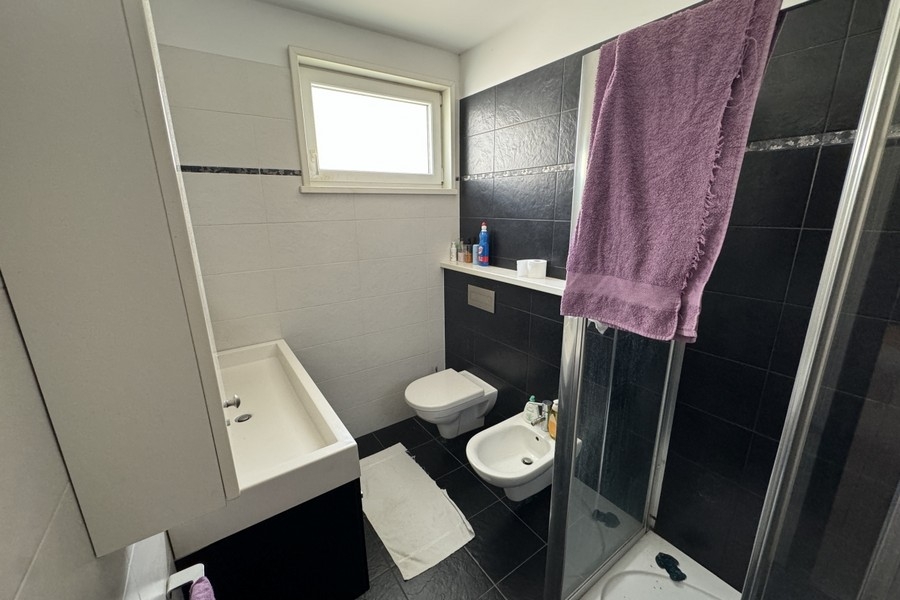 Bathroom with tiles in stone house on Brac