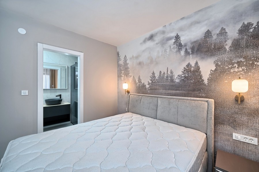 Bedroom with adjoining bathroom