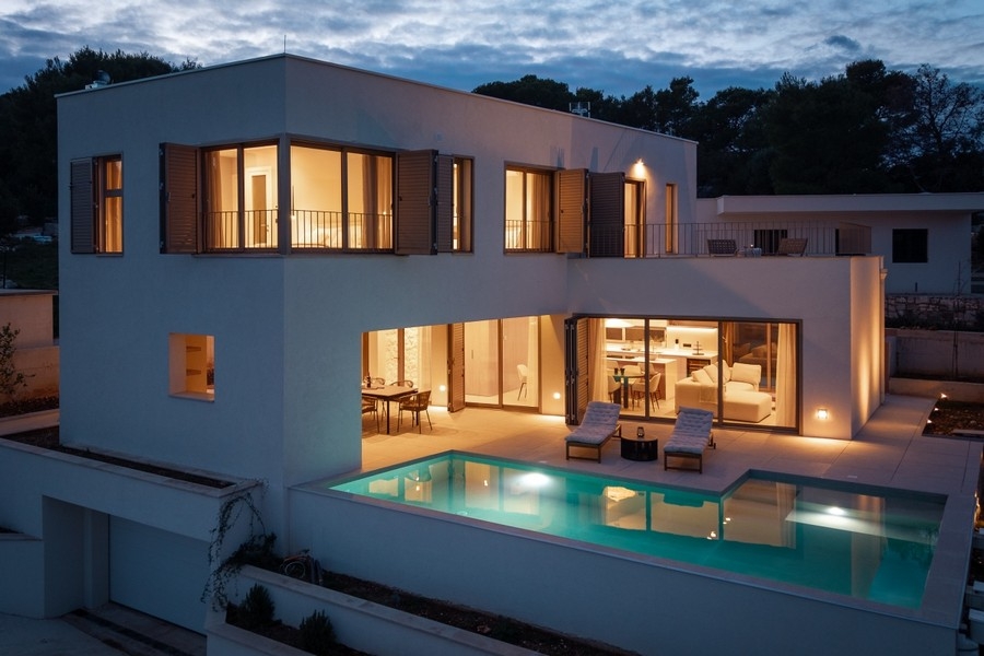 Modern villa with pool on Brac in Croatia