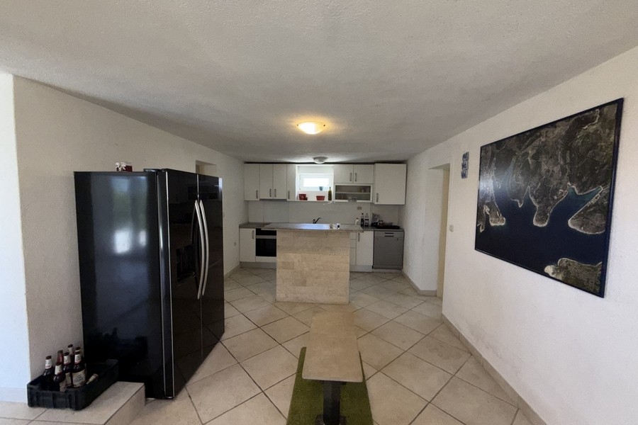 Open living area with kitchen