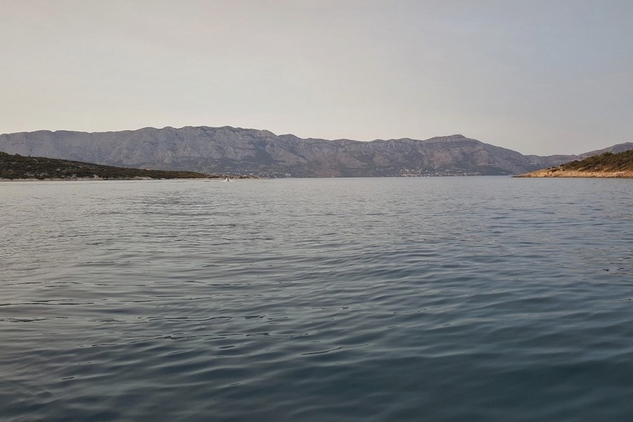 View across the sea to the coast of Brac