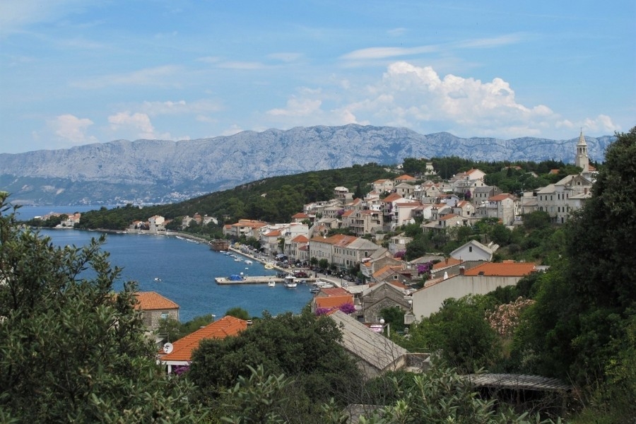 Coastal town on the island of Brac in Croatia