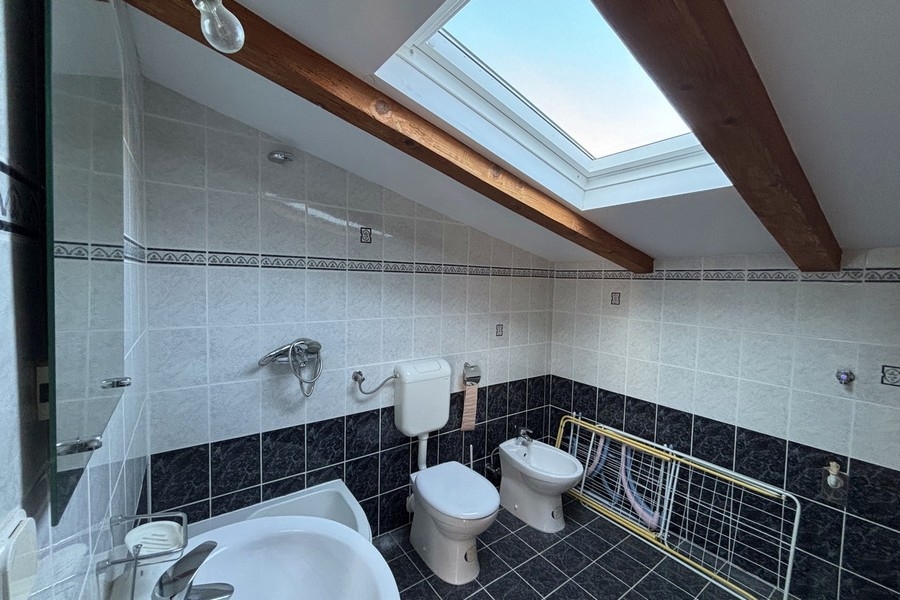 Bathroom with skylight and natural light