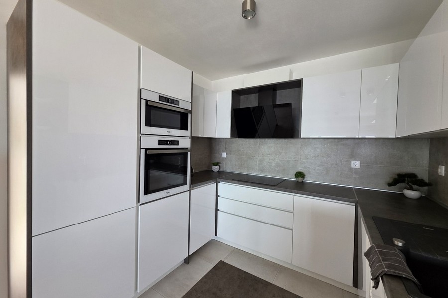 Modern kitchen with built-in appliances