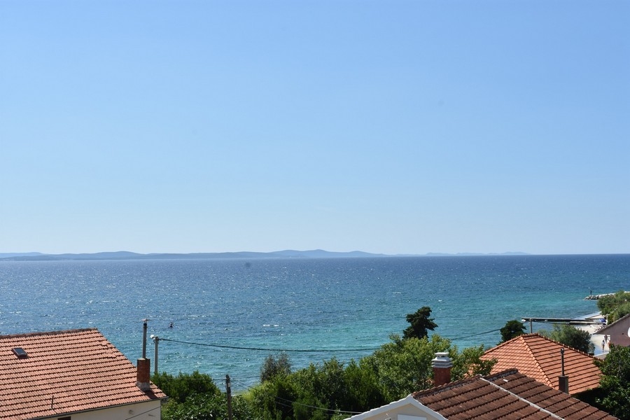 Sea view over rooftops in Croatia