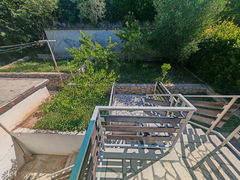 View from the terrace into the garden
