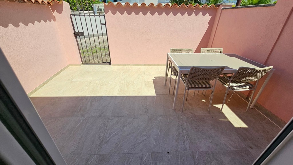 Terrace with table and fence in Croatia