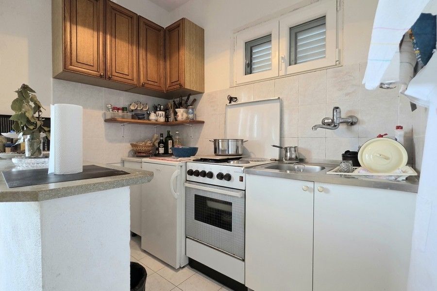 Kitchen with wooden cabinets