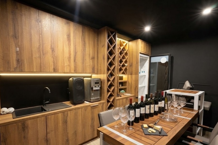 Wine cellar with wine rack