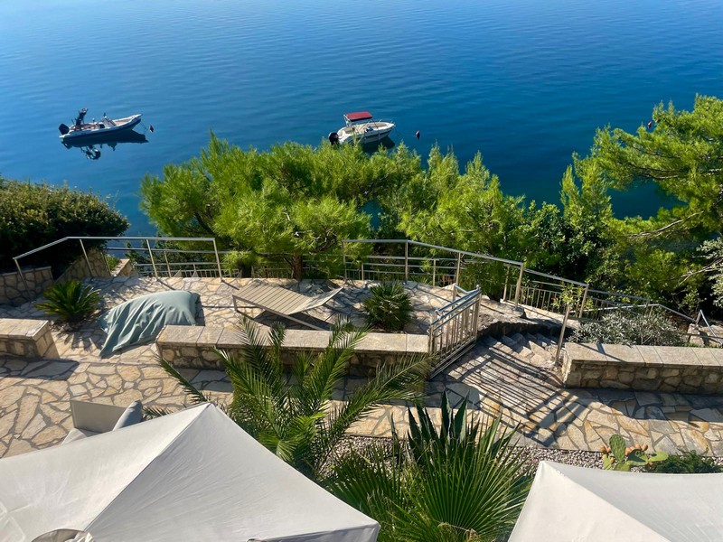 View over the terraces to the water