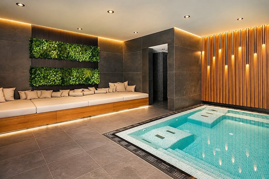 Heated indoor pool in the wellness area