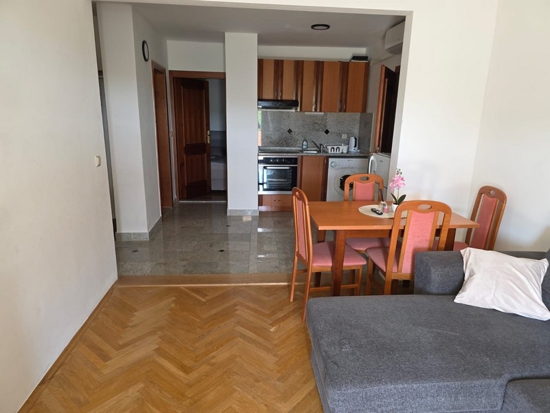 Open living area with kitchen in house in Croatia