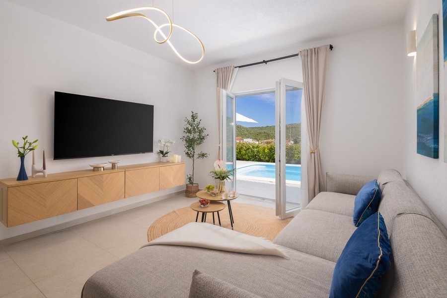 Living room with sofa and television